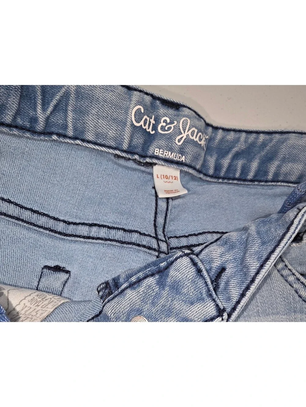Cat & Jack Light Blue Denim Bermuda Shorts for Kids Size L (10/12)